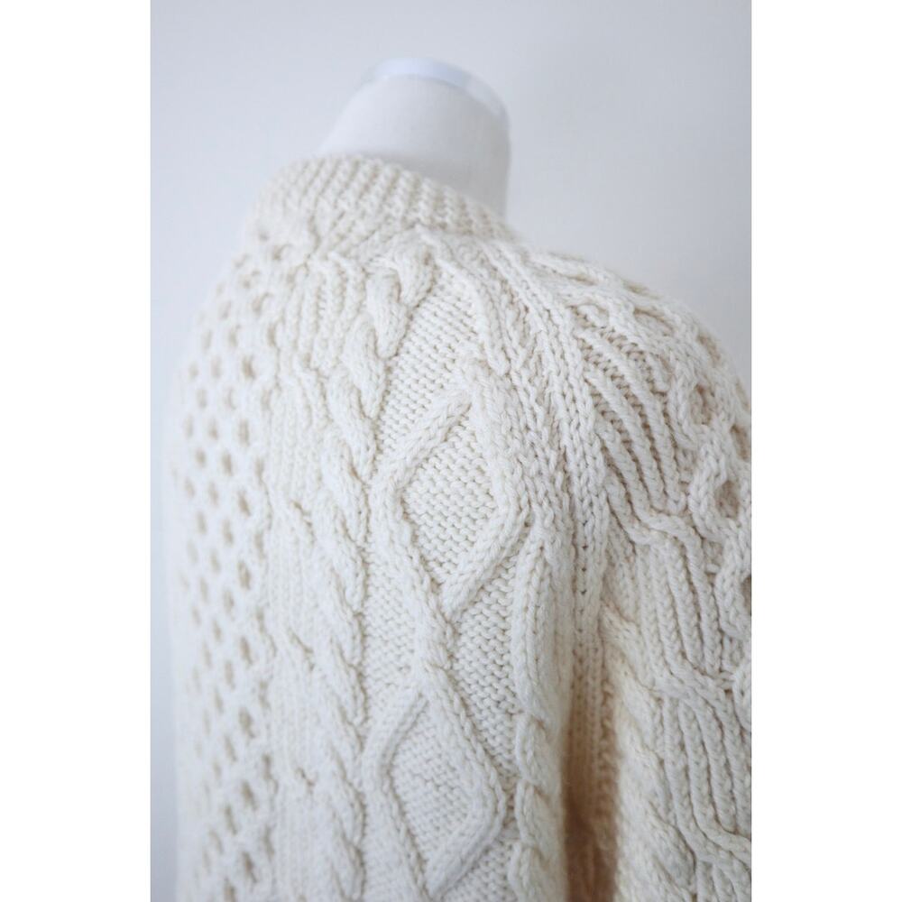 Vintage Handknit Cable Hand Knit Cardigan Sweater Carrick On Suir Ireland - Picture 13 of 14
